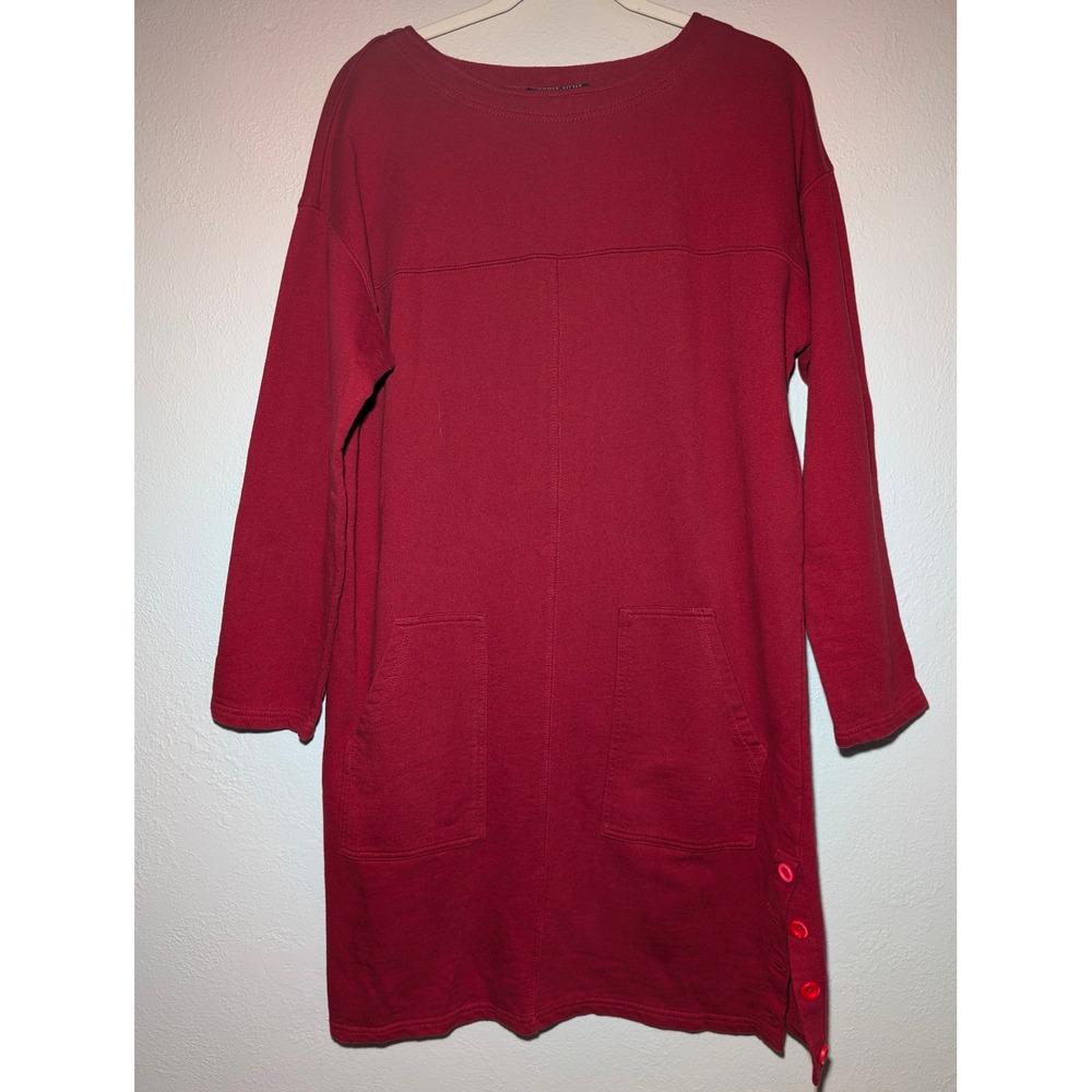 Carole Little Sport Sweatshirt Dress Womens L Red Excellent Vintage Made in USA